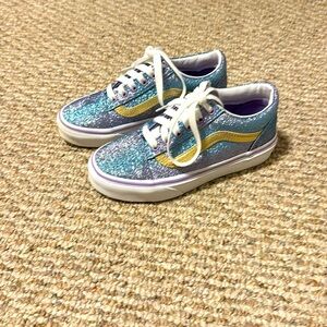 Vans light blue, purple and gold sparkly! size 1